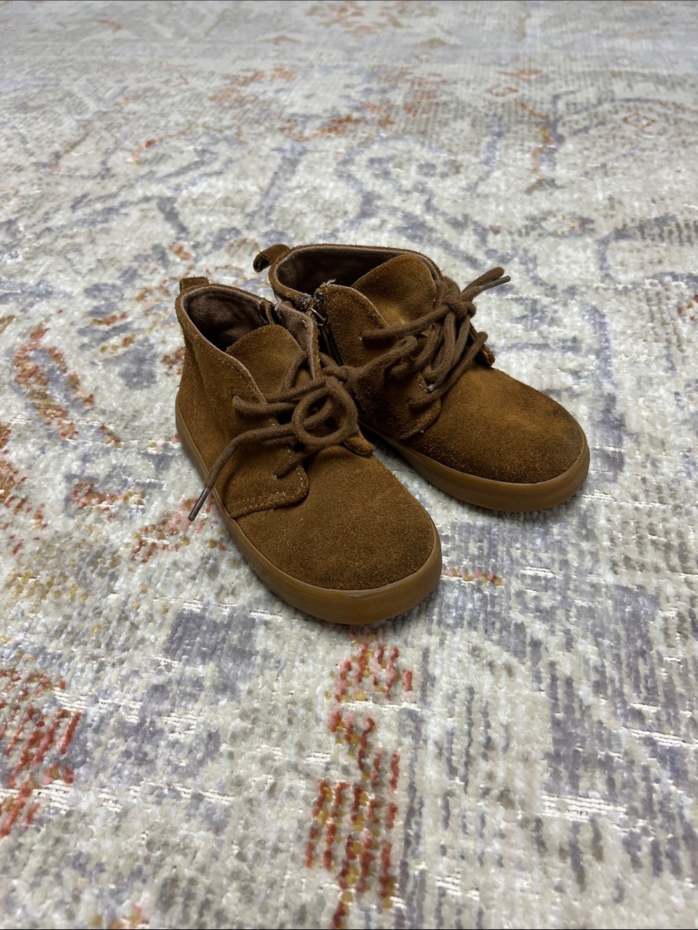 GAP Kids Suede Lace-Up/Zipper Ankle Boots